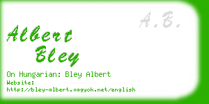 albert bley business card